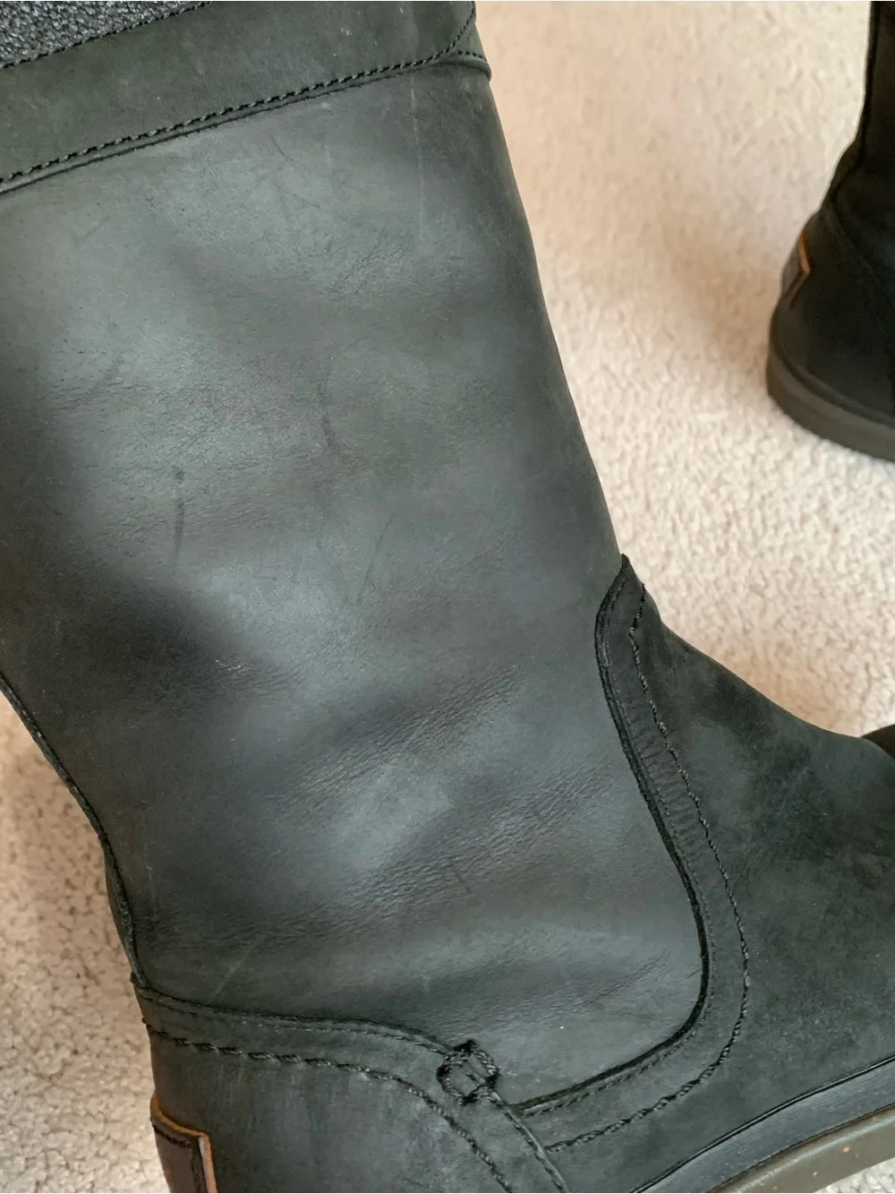 UGG Women's Size 8.5 Elsa Black Waterproof Tall Leather Boots 1008438